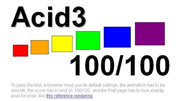 Firefox und I-Explorer: Acid3 bestanden