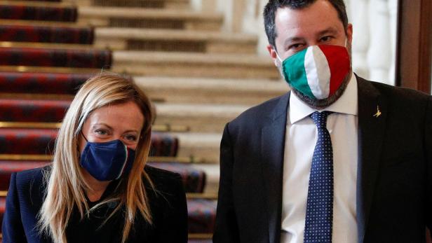 Wollen beide Premier werden: Giorgia Meloni und Matteo Salvini