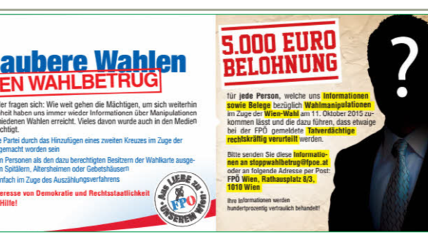 &quot;Zundgeld&quot;: Wer Informationen liefert, bekommt Geld von der FPÖ.