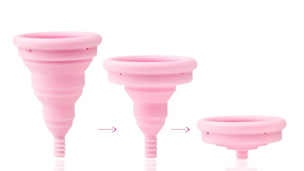 Der Lily Cup Compact ist die erste faltbare Menstruationstasse der Welt.
