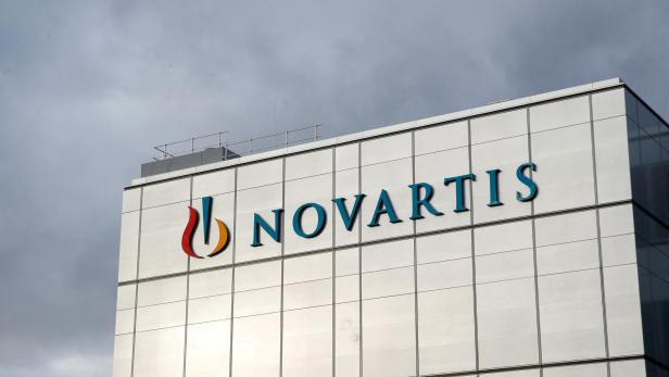 FILE PHOTO: FILE PHOTO: Logo is seen at new factory of Novartis in Stein