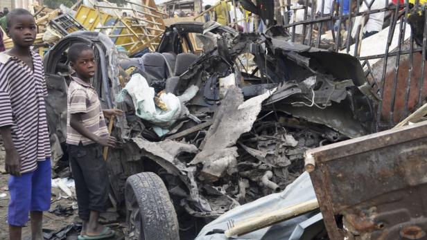 Nach der Explosion in Maiduguri.