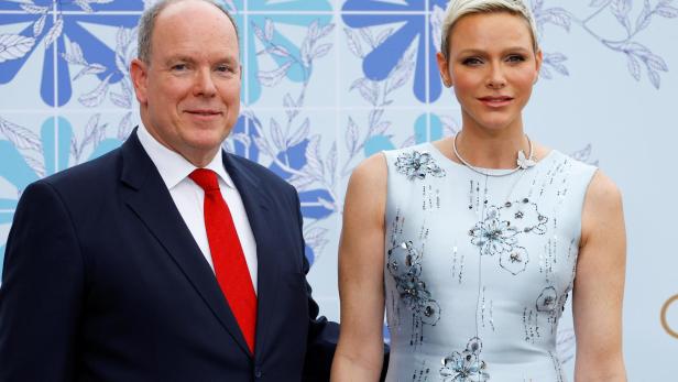 Prince Albert II of Monaco and his wife Princess Charlene arrive for the annual Red Cross Gala in Monte Carlo