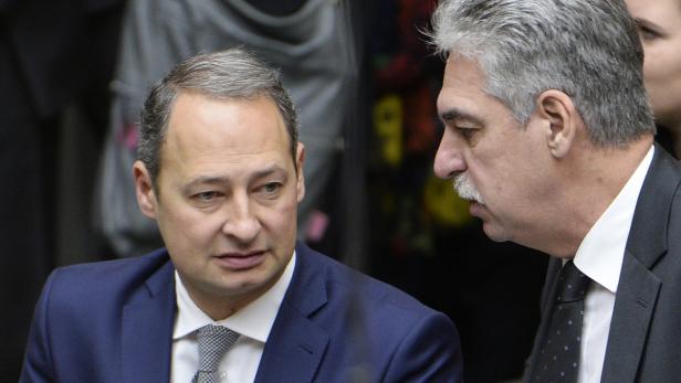 NATIONALRAT: SCHELLING/SCHIEDER Finanzminister Hans Jörg Schelling (r.) und SPÖ-Klubobmann Andreas Schieder (l.)