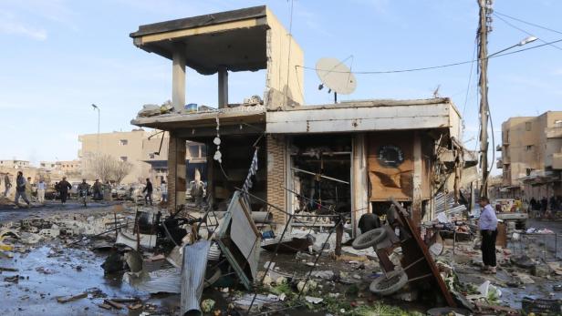Al-Rakka nach dem syrischen Angriff – getroffen wurden Wohngebiete und Industrieviertel.