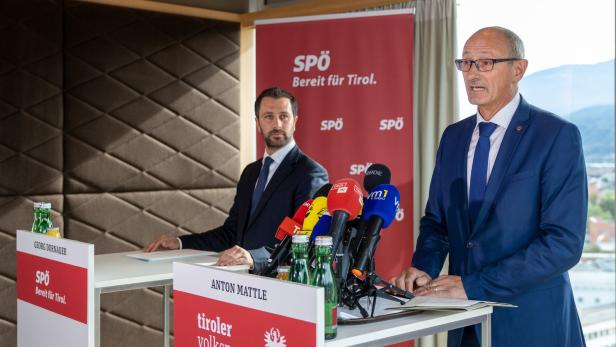 VP-Chef Anton Mattle (re.) und SPÖ-Obmann Georg Dornauer überraschen personell
