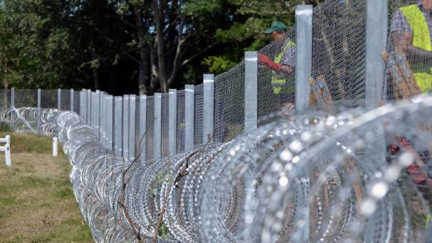 Massiver Grenzzaun an der ungarisch-serbischen Grenze
