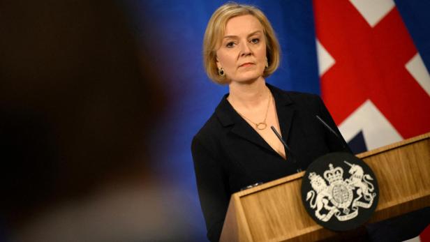 FILE PHOTO: British Prime Minister Liz Truss attends a news conference in London