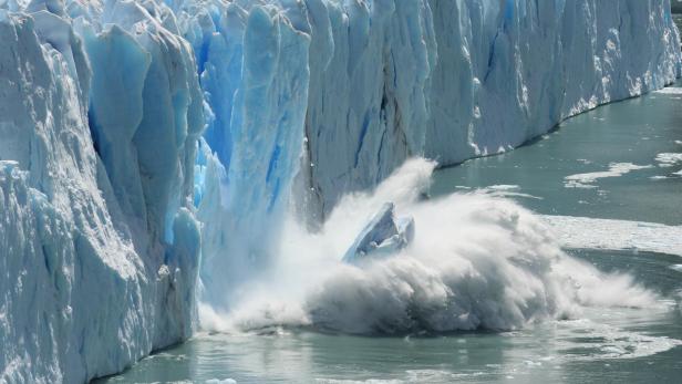 Melting Glacier in a Global Warming Environment