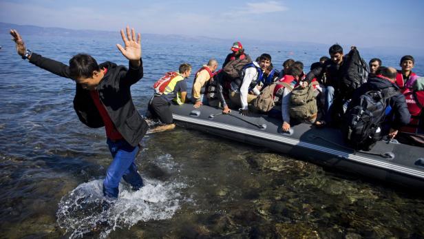 Flüchtlinge vor der griechischen Insel Lesbos.