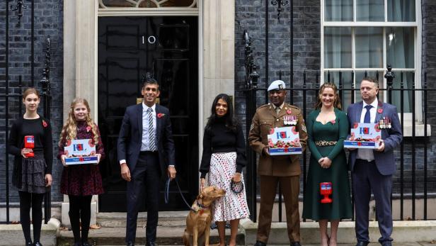 British Prime Minister Sunak meets with fundraisers from the Royal British Legion