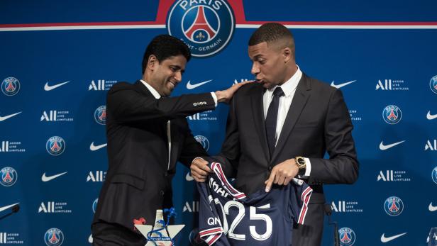 Der PSG-Macher und sein Superstar: Nasser Al-Khelaifi und Kylian Mbappé