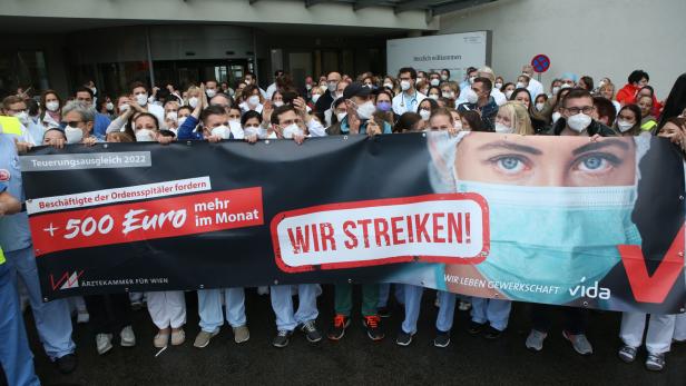 Streik in den Wiener Ordensspitälern: "Wir sind bei Alarmstufe rot"