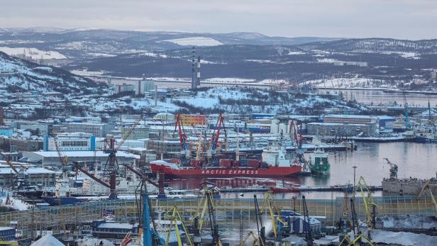 A general view of the harbor of Murmansk