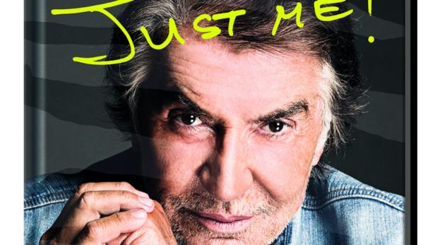 Nahaufnahme des Sängers Marius Müller-Westernhagen mit dem Schriftzug „Just Me!“.