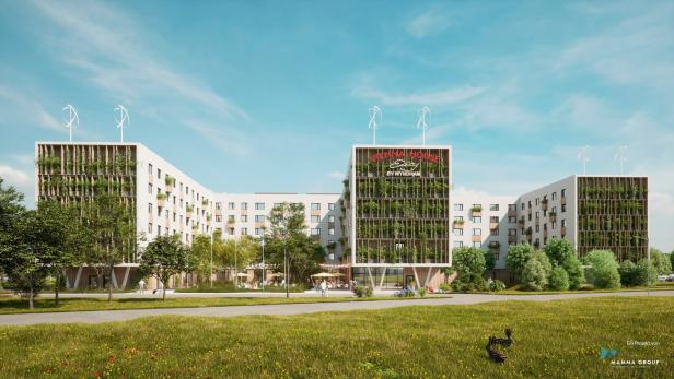 Viel Holz und Grün - das neue Flughafen-Hotel &quot;Vienna House Easy&quot;