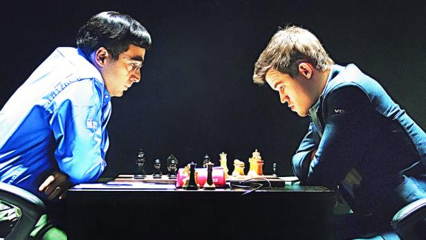 Die zwei Schachgiganten im Duell. Gewonnen hat der junge Wilde.