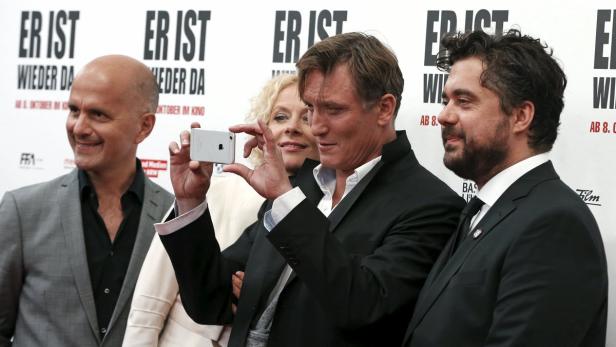 Die Schauspieler Christoph Maria Herbst, Katja Riemann, Oliver Masucci und Regisseur David Wnendt (v. l. n. r.).