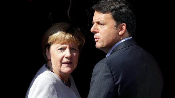 Deutsche Kanzlerin Merkel und Italiens Premier Renzi.