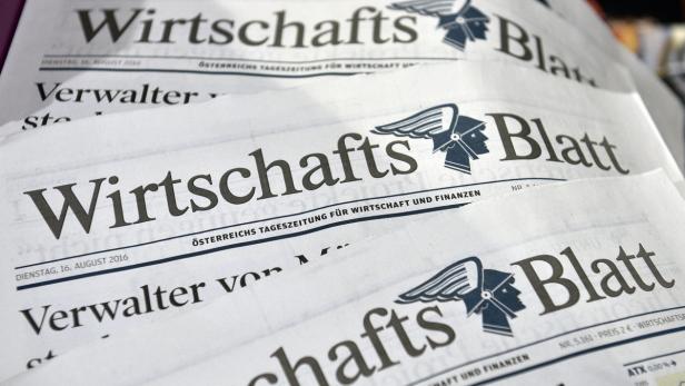 Mehrere Ausgaben des „WirtschaftsBlatt“, einer österreichischen Tageszeitung für Wirtschaft und Finanzen.