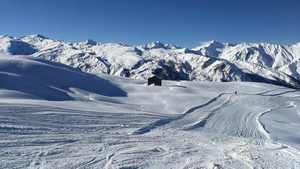 Auf der Piste im WM-Skigebiet Les Trois Vallées
