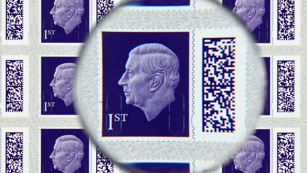 Die neue Briefmarke mit König Charles