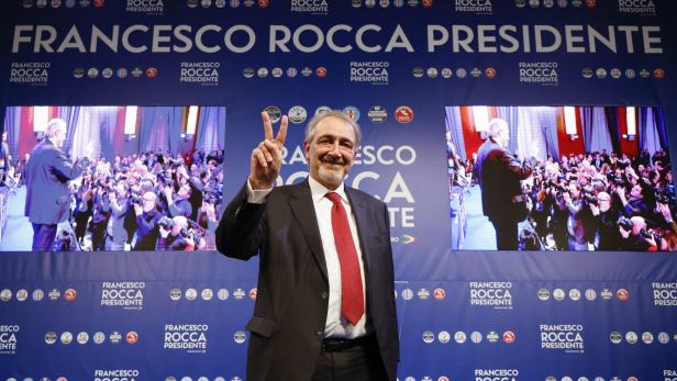 Der Kandidat der Rechten, Francesco Rocca, wird neuer Präsident der Region Latium.