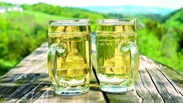 Two glass of Cider. Upper Austria