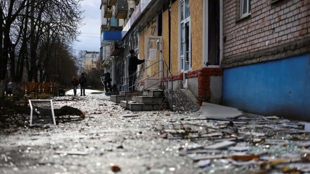 Aftermath of Russian military strike in Kherson