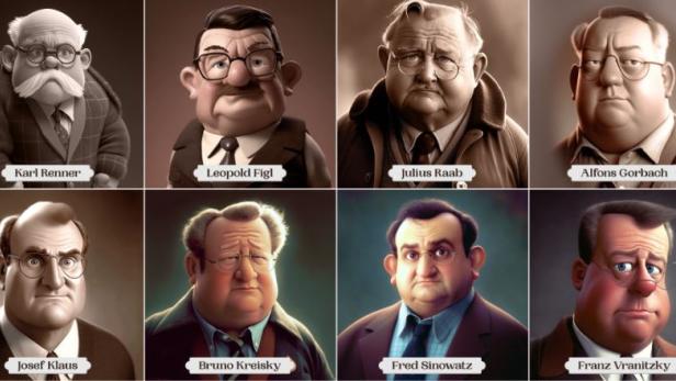 So sehen österreichische Bundeskanzler als Pixar-Charaktere aus