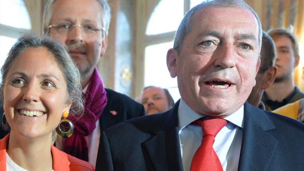 Bürgermeister Heinz Schaden (SP) und NEOS-Kandidatin Barbara Unterkofler