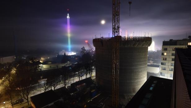 Im Prater entsteht derzeit nahe des Schweizerhauses ein 33 Meter hoher Stahlbeton-Rundbau.