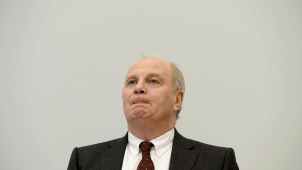 Bayern Munich President Hoeness arrives for his tr