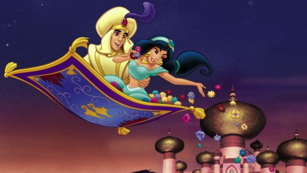 "Aladdin jr." wird für junges Publikum in der Wiener Stadthalle aufgeführt. Aladdin fliegt über die Bühne der Stadthalle