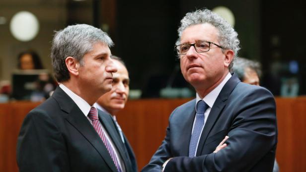 Michael Spindelegger und Luxemburgs Finanzminister Pierre Gramegna am Dienstag in Brüssel.