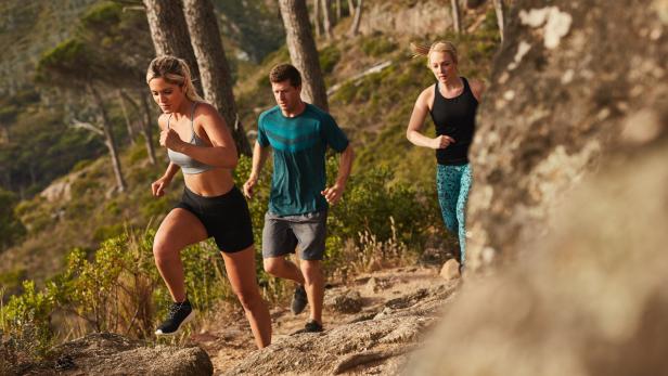Young people running cross country