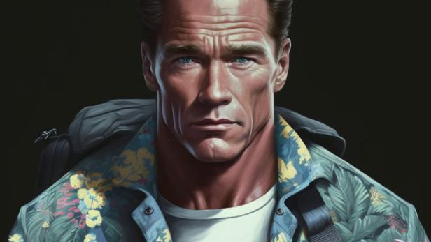 Arnold Schwarzenegger – wie ihn die KI sieht – als Covermodel für ein Luxuslabel?