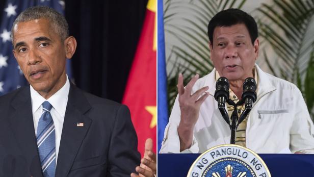 US-Präsident Barack Obama will seinen Beleidiger, Rodrige Duterte (re.) nicht treffen