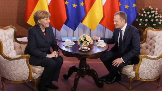 Polens Premier Donald Tusk und Deutschlands Kanzlerin Angela Merkel