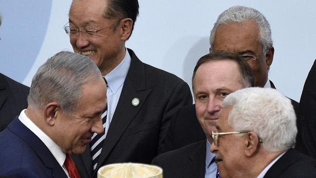 Netanyahu und Abbas bei einer Zusammenkunft am Rande des Weltklimagipfels