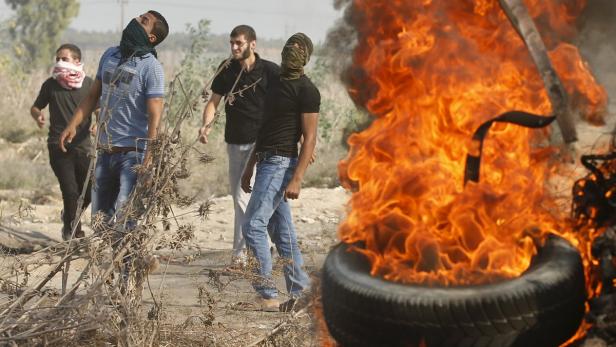An vielen Orten lieferten sich Palästinenser gewalttätige Auseinandersetzungen mit der israelischen Armee