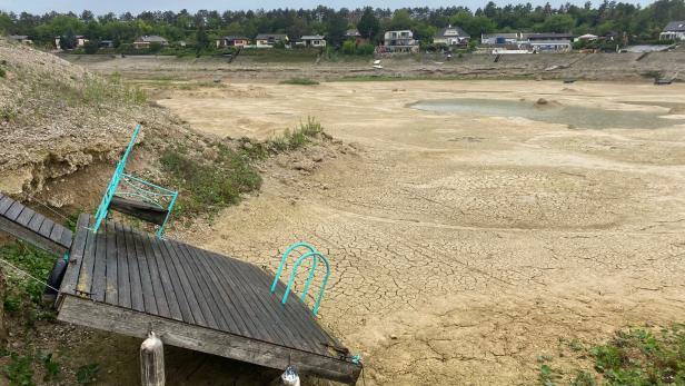 Sommer 2023: Der Föhrensee war nahezu ausgetrocknet.