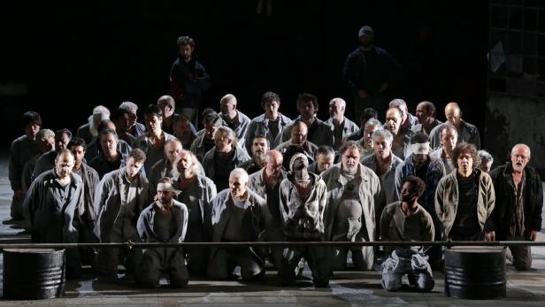 Das Ensemble von Beethovens Oper &quot;Fidelio&quot; am Teatro alla Scala in Mailand