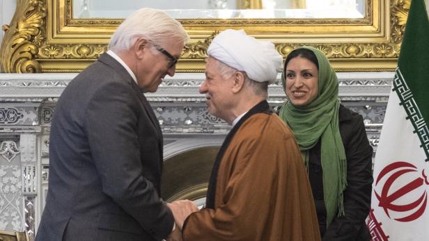 Deutschlands Außenminister Frank-Walter Steinmeier auf Besuch in Teheran, mit Ajatollah Ali Akbar Hashemi Rafsandschani