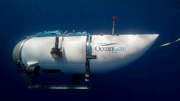 FILE PHOTO: The Titan submersible operated by OceanGate Expeditions dives in an undated photograph