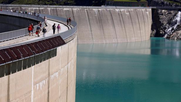 The Mooserboden water reservoir of Austrian hydropower producer Verbund is seen near Kaprun