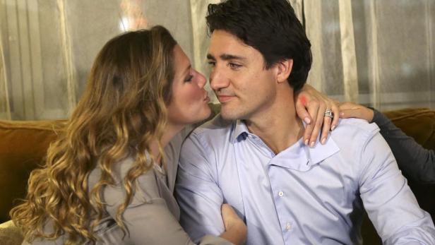 Justin Trudeau: Ehefrau Sophie Gregoire ist von seinem Wahlsieg angetan.