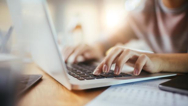 Woman using a computer