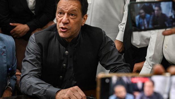 Imran Khan am vergangenen Montag bei einem Gerichtstermin in Lahore