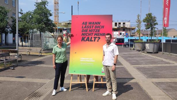 Parteivorsitzende der Wiener Grünen Judith Pühringer und Peter Kraus präsentieren Hitzekampagne